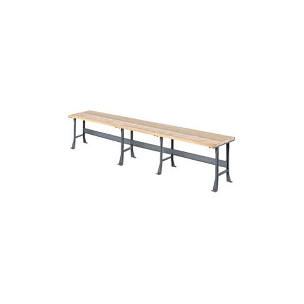 Global Industrial Extra Long Workbench w/ Maple Square Edge Top, 180inW x 30inD, Gray 488013 - main